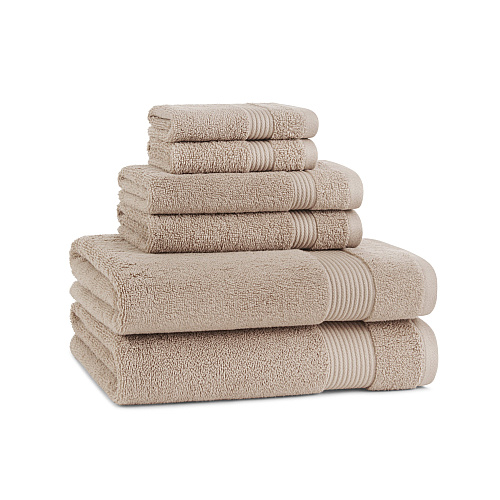 Host & Home 6pc Bath Towel Set Beige - Case Of 6 Sets (BSET-HH-BGE-CS)