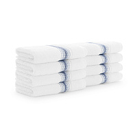 Aston & Arden Turkish Striped Washcloth 13x13 Crystal - Pack Of 8 (WC-STT-1313-1.75-CYT)