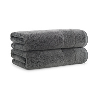 Aston & Arden Turkish Solid Bath Towel 30x60 Pewter - Pack Of 2 (BT-TS-3060-18-PTR)