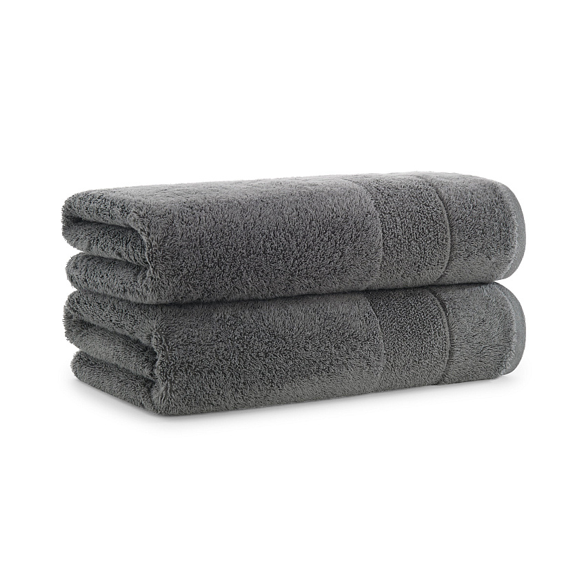 Aston & Arden Turkish Solid Bath Towel 30x60 Pewter - Pack Of 2 (BT-TS-3060-18-PTR)