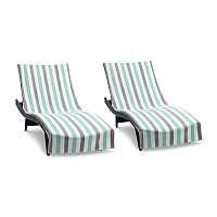 Cabo Cabana Chaise Cover 30x85 Grey/green - Pack Of 2 (CC-CABOCABANA-GY/GR)