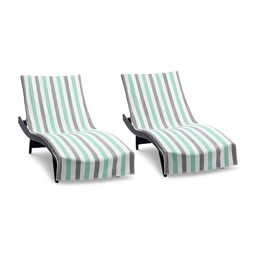 Cabo Cabana Chaise Cover 30x85 Grey/green - Pack Of 2 (CC-CABOCABANA-GY/GR)