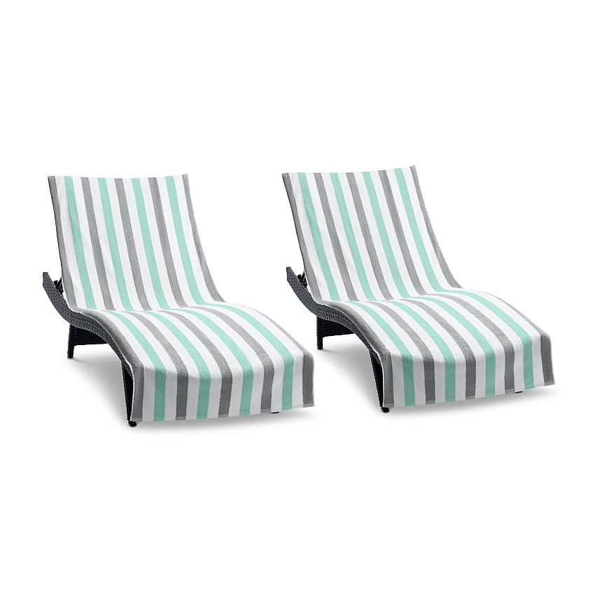 Cabo Cabana Chaise Cover 30x85 Grey/green - Pack Of 2 (CC-CABOCABANA-GY/GR)