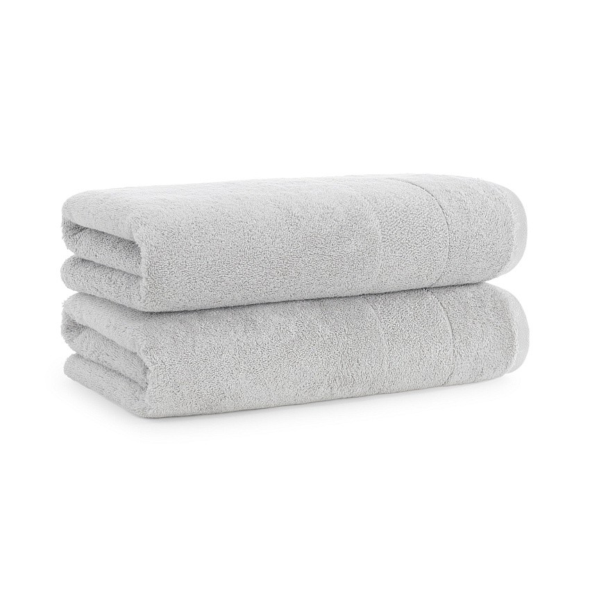 Aston & Arden Turkish Solid Bath Towel 30x60 Gray - Pack Of 2 (BT-TS-3060-18-GRY)