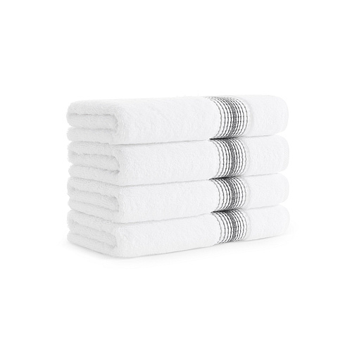 Aston & Arden Turkish Striped Hand Towel 18x32 Pewter - Pack Of 4 (HT-STT-1832-5.4-PTR)