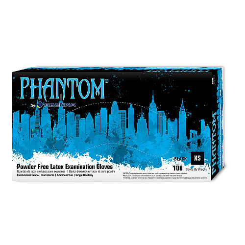 Phantom Latex Powder Free 6 Mil Exam Gloves Black Xs, Case Of 1000 (PHM910)