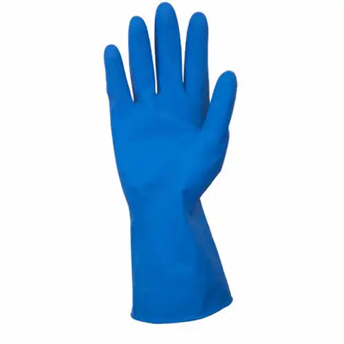 Safety Zone Latex Flock Lined 16 Mil Gloves - Blue, Lrg - 12 Pairs (GRFL-LG-1C)
