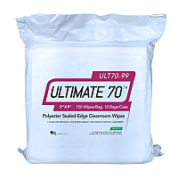 Ultimate 70 Polyester Knit Cleanroom Wipes, Sealed-edges, Heavy Weight (140 Gsm) - 9x9, Bag Of 150 (ULT70-99)