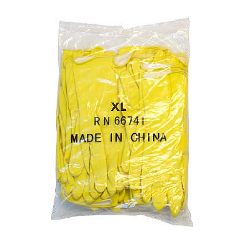 Proworks Latex Flock Lined 16 Mil Glove Yellow Lrg Bulk Pack, 12 Pairs (GRFY-LG-1B)