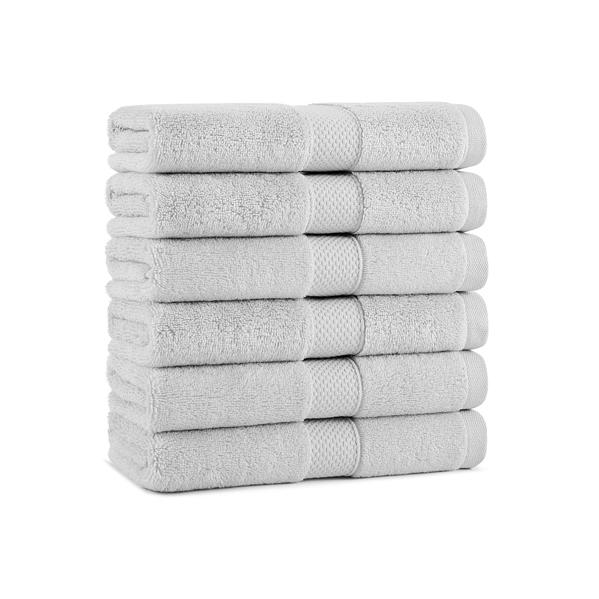 Aston & Arden Egyptian Cotton Hand Towel 16x30 Light Grey - Pack Of 6 (P-EGYP-1630-LGY)