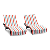Cabo Cabana Chaise Cover 30x85 Red/blue - Pack Of 2 (CC-CABOCABANA-OR/BL)