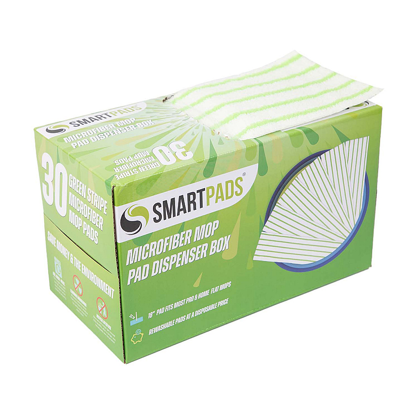 Smart Pads Reusable Mop Pad 30/bx - Green - Case Of 8 Boxes (M901RMP-GR)