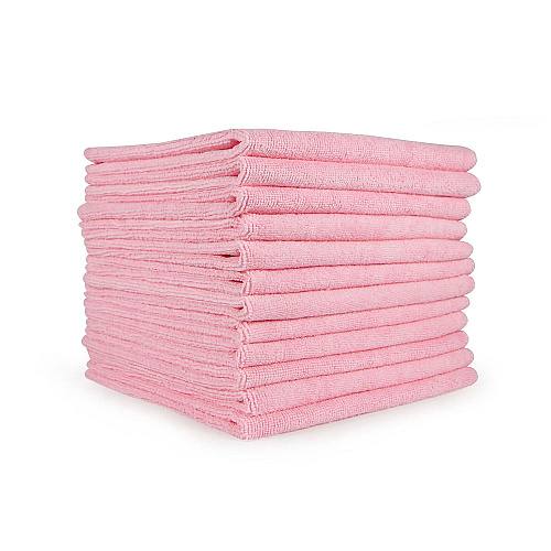 Smart Choice Microfiber Cloths 14x14 38gm Pink, Pack Of 12 (PNP915170P)