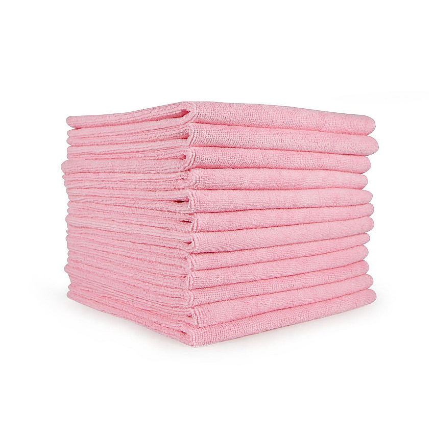 Smart Choice Microfiber Cloths 14x14 38gm Pink, Pack Of 12 (PNP915170P)
