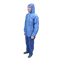 Polylite Coverall Zipper Front With Hood Blue Xl, Case Of 25 (M1500B-XL)