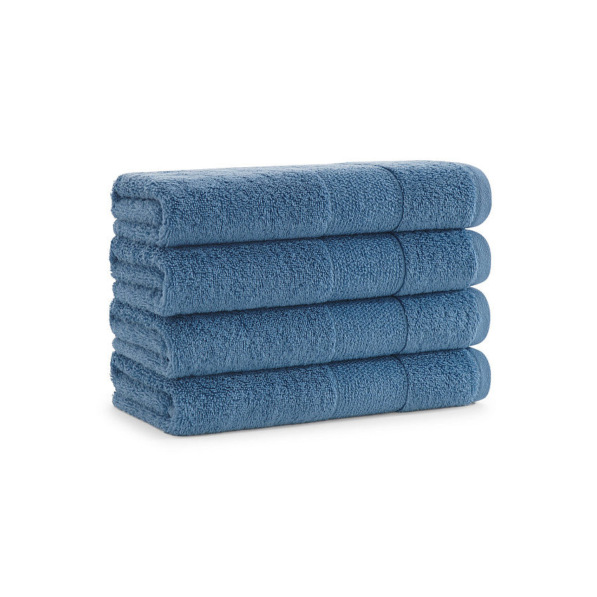Aston & Arden Turkish Solid Hand Towel 18x32 Copen Blue - Pack Of 4 (HT-TS-1832-5.4-CBL)