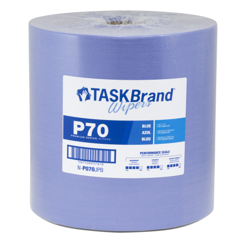 Taskbrand P70 Premium Series Wiper, Hydrospun, Blue, 12x12, Medium Duty, Roll, 870/rl - Case Of 870 (N-P070JPB)