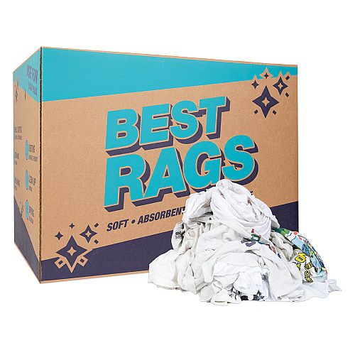 R2-w50 T-shirt Reclaimed Rags White - 50lb Box (R2-W50-50)