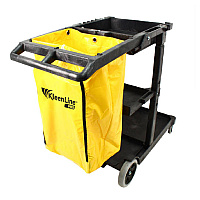 Impact Deluxe Janitor Cart, Black With Yellow Vinyl Bag - 1 Each (T0048-00)