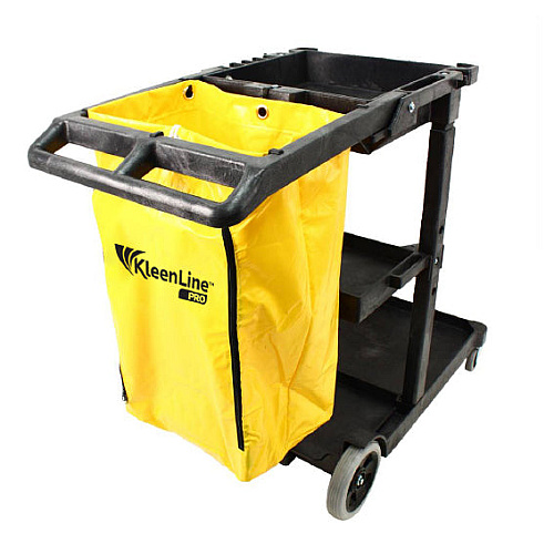 Impact Deluxe Janitor Cart, Black With Yellow Vinyl Bag - 1 Each (T0048-00)