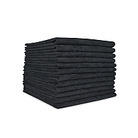 Microfiber Cloth 300gsm 16x16 Half-fold Black 12/b, Pack Of 12 (MFC3001616BK)