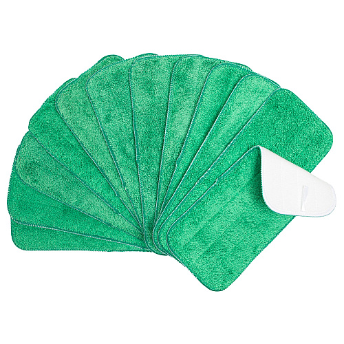 Microfiber Flat Wet Mop - 13", Green - Pack Of 12 (M830013G)