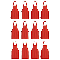 Mariposa Bib Apron 33x30 Red - Pack Of 12 (APRN-R-SPUN)