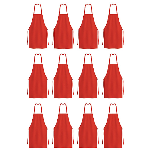 Mariposa Bib Apron 33x30 Red - Pack Of 12 (APRN-R-SPUN)