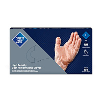 Safety Zone Polyethylene Gloves - Clear, Lrg - Case Of 1000 (GDCP-LG)