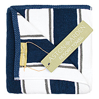 Aston & Arden Pinstriped Beach Towel 35x70 Navy/grey - Case Of 8 (BT-PINSTR-25BGY-CS)