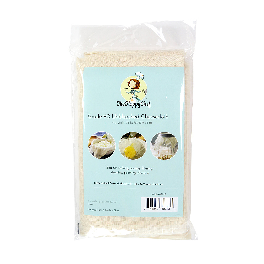 Sloppy Chef Cheesecloth Bag - Unbleached, Grade 90, 44x36 - Case Of 24 Bags (N060-4436-UB-CS)