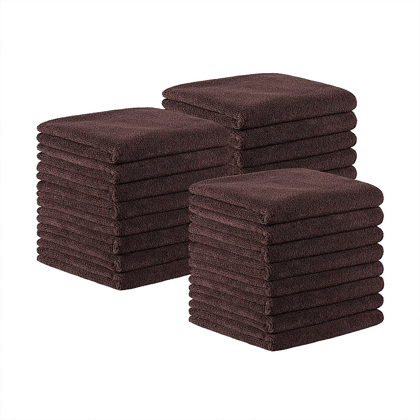 Terry Microfiber Salon Towel 16x27 Brown - Pack Of 24 (M915109BR)