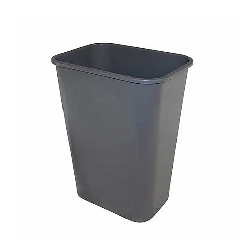 Rectangular Soft-sided Plastic Wastebasket, 41 Quart, No Pinchm Design, Seamless, Durable Molded Polyethylene, Gray, Case Of 12 (7703-3)