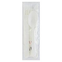 Medium Pp Fork Knife Tea Spoon, Napkin 12x13 Salt Pepper White (250 Per Case), Case Of 250 (CKPPMW125)