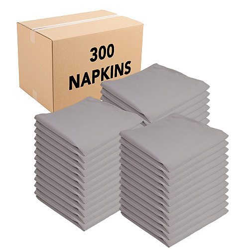 Mariposa Poly Spun Napkin 20x20 Light Gray - Case Of 300 (NAP-GRY-SPUN-CS)