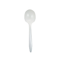 Medium Weight Polypropylene Unwrapped, Soup Spoon, White (1000 Per Case, Case Of 1000 (CPPMDSSBKW1)