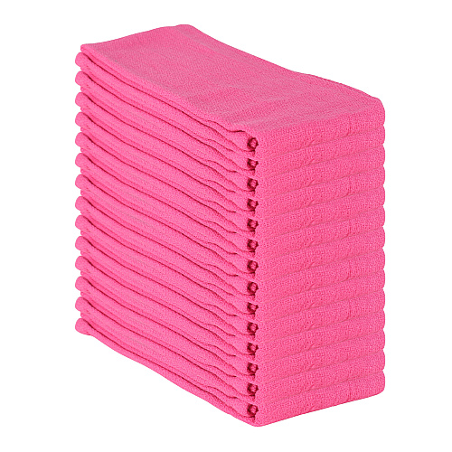 Huck Cotton Cleaning Towels 16x26 Pink - Pack Of 12 (ABSBNT-PINK)