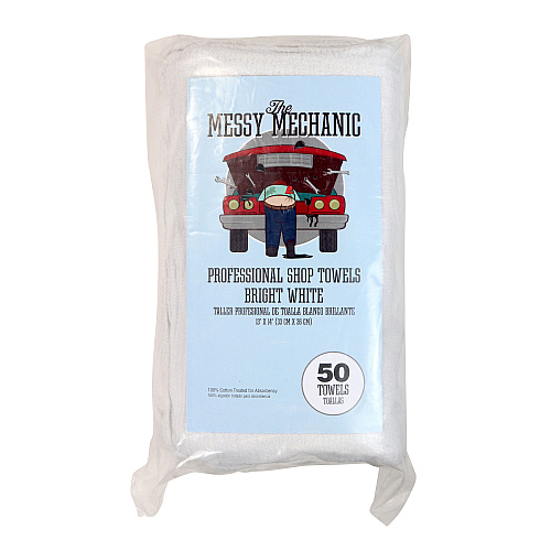 Messy Mechanic Shop Towels 12x14 White - Bag Of 50 (AT-WST50-BG)