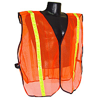 Proworks Non Rated Mesh Safety Vest W/reflective Stripe, Hi Vis Orange, One Size, 1 Ea, 50/cs, 1 Each (TC-VSOR)