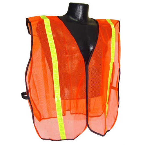 Proworks Non Rated Mesh Safety Vest W/reflective Stripe, Hi Vis Orange, One Size, 1 Ea, 50/cs, 1 Each (TC-VSOR)