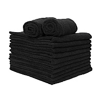 Microfiber Cloth 300 Gsm 16x27 Tri-fold Black 12/bg, Pack Of 12 (MFC3001627BK)