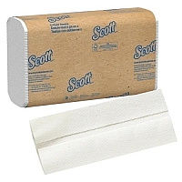 Scott Towels, White, 10.125"x13.15", C-fold, 200/pk - Case Of 12 Packs (01510)