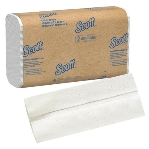 Scott Towels, White, 10.125"x13.15", C-fold, 200/pk - Case Of 12 Packs (01510)