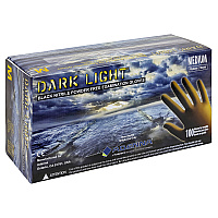 Dark Light Nitrile Powder Free 9 Mil Exam Gloves Black Med, Case Of 1000 (DLG675)