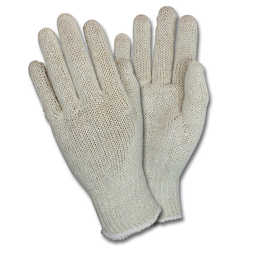 Safety Zone Lightweight String Knit Gloves, 7 Gauge, Cotton/polyester Blend,  Reusable Work Gloves Or Insulated Liner, Mens, Off-white, Bag Of 12 Pairs, Case Of 40 Bags (GSLW-MN-2P-NRB)