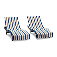Cabo Cabana Chaise Cover 30x85 Navy/beige - Pack Of 2 (CC-CABOCABANA-NV/BG)