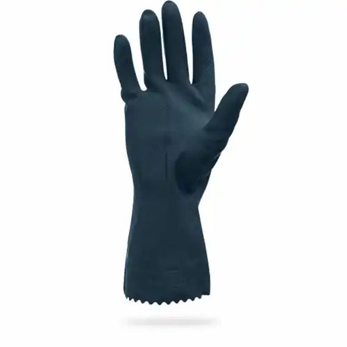 Safety Zone Flock Lined Neoprene Latex Blend 28 Mil Gloves, Black Med - Bag Of 12 Pairs (GRFB-MD-1S)
