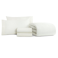 Family Essentials Bed In Bag 5pc Set - Twin - White - Case Of 6 Sets (BIAB-TW-WH)