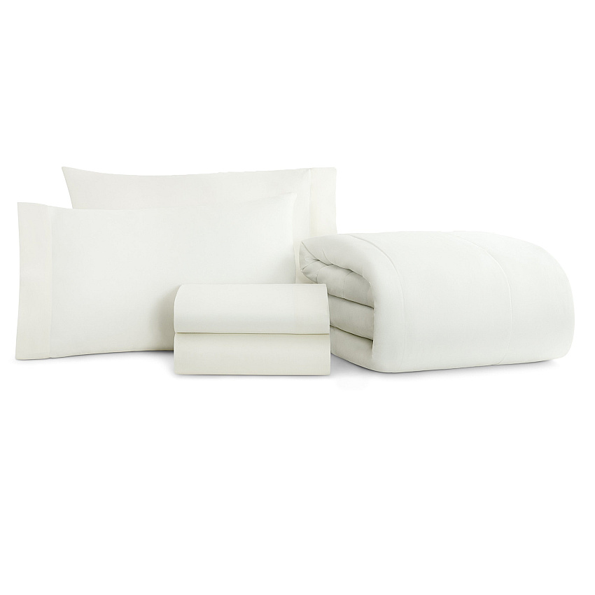 Family Essentials Bed In Bag 5pc Set - Twin - White - Case Of 6 Sets (BIAB-TW-WH)