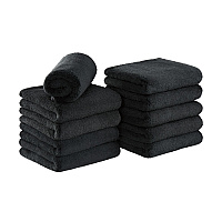 Coral Fleece Salon Towel 16x27 Black - Pack Of 10 (M915117BK)